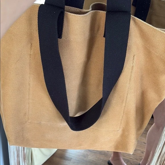 All Saints Tan and Black Tote Bag - Picture 7 of 9